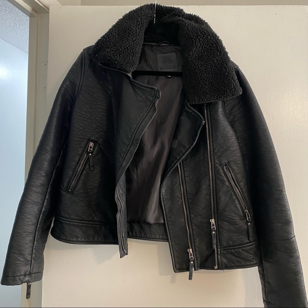 Leather Jacket with Fur